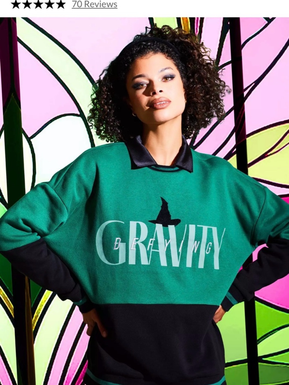 Wicked Defying Gravity Women's Panel Crewneck, BoxLunch Exclusive. NWT’s Size M